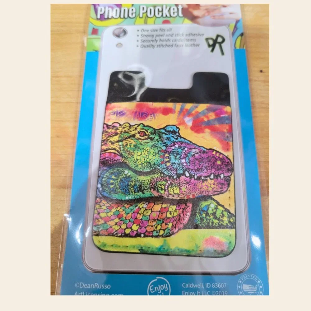 Enjoy It LLC Alligator Phone Pocket by Dean Russo – Stick-On Card Holder – New